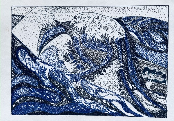 Imagining Towering Waves; Homage to Hokusai by Lon Bender