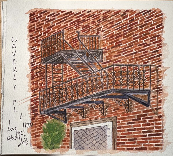 Fire escape at Waverly and 11th St. by Lon Bender