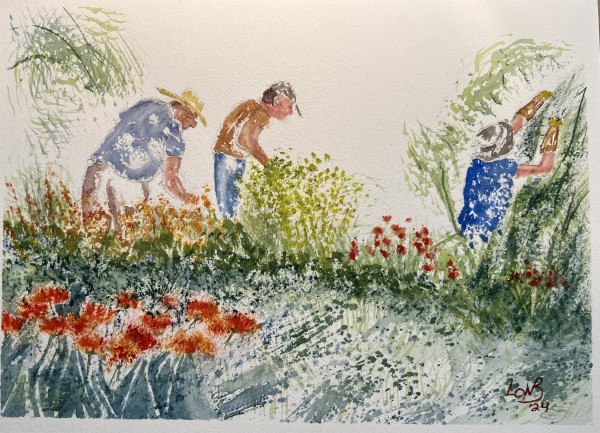 Gardners Enjoying Their Work by Lon Bender