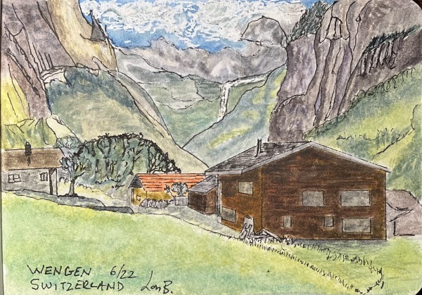 Wengen at the base of the Jungfrau by Lon Bender