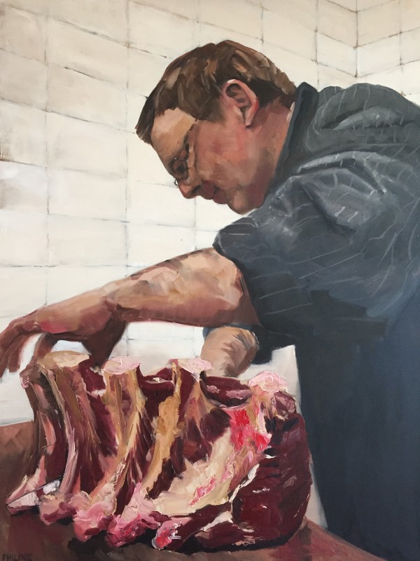 Portret van een slager by Philine van der Vegte