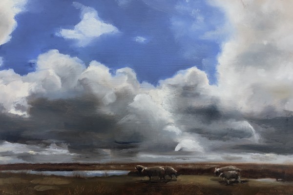 Sheep and clouds by Philine van der Vegte