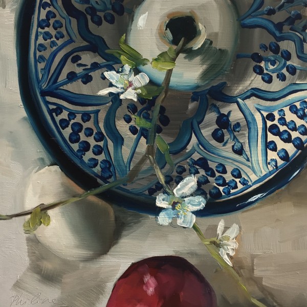 Still life with plum blossom by Philine van der Vegte
