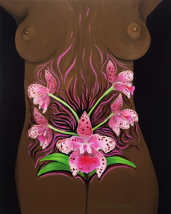 Female Nude with Cattleya Orchid by Gene Rotter, Image 1.