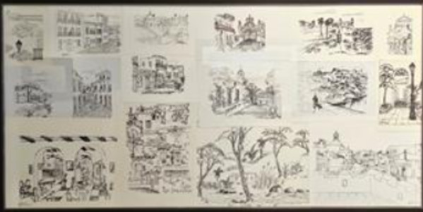 Drawings of Old San Juan Scenes by W. Labiosa, Image 1.