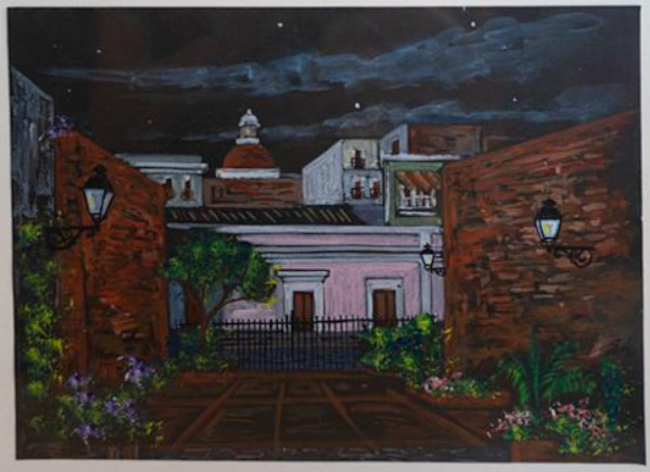 A Night in a Patio in Old San Juan by W. Labiosa, Image 1.