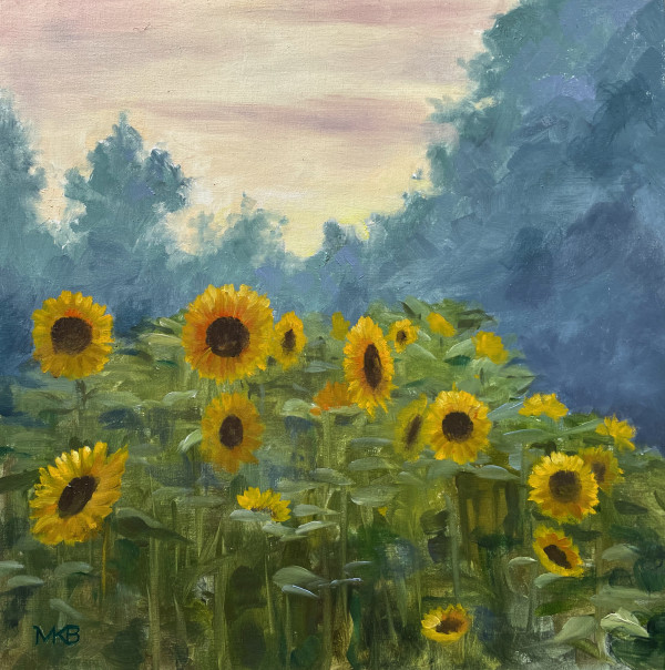 Sunflower Field in Twilight by Mary Bryson