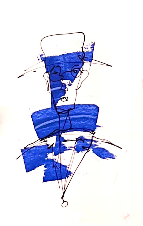 Head with blue by Eric Saint Georges