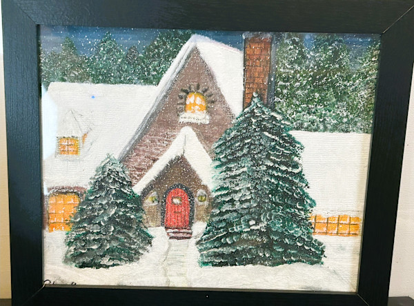 Snowy House by Glynell Art