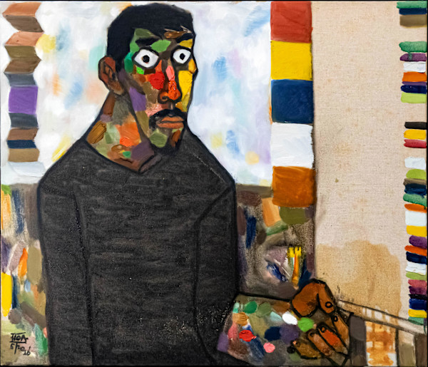 The Artist in Front Empty Canvas by Đặng Xuân Hòa
