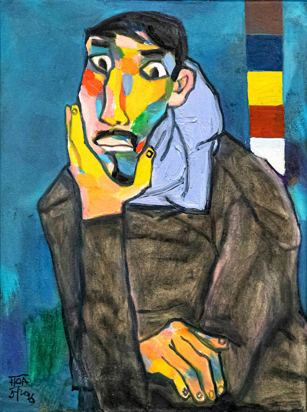 Self Portrait in Blue by Đặng Xuân Hòa
