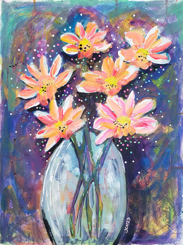 Wildflowers In A Vase 2023 by Jo Claire Hall