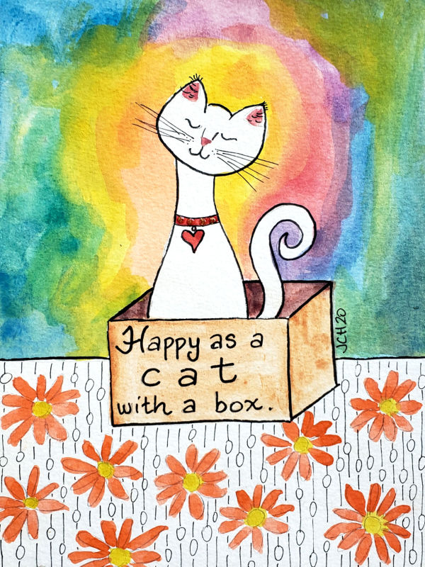 Cat with a Box Rainbow Aura 2020