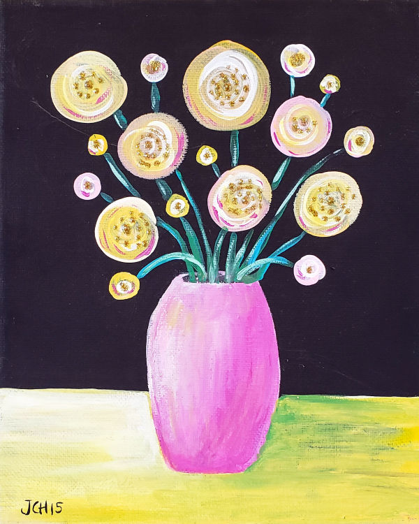 Flowers in a Pink Vase 2015