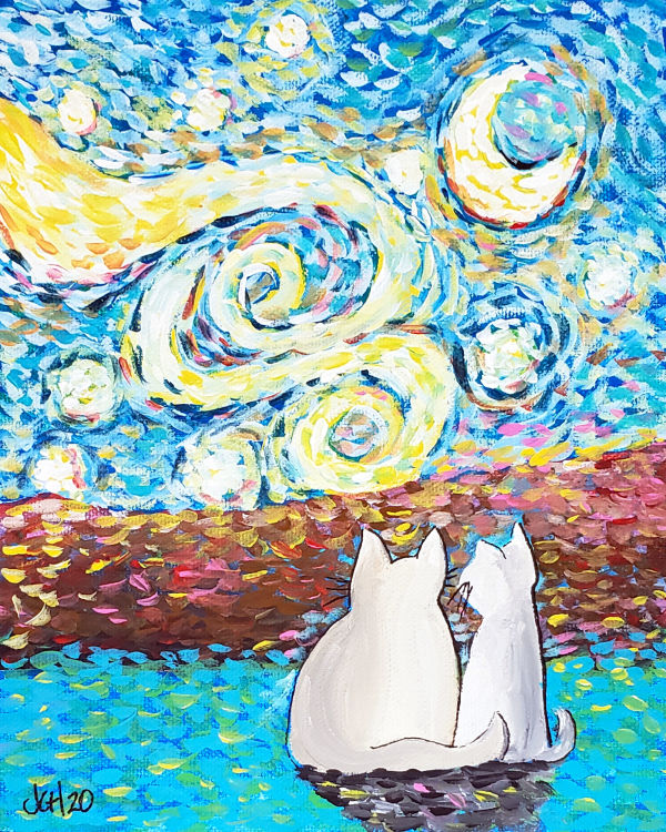 Starry Night Cats (2) 2020
