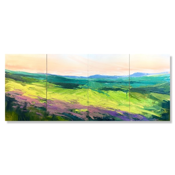 Running towards the daylight (4 panels) by Samantha Williams-Chapelsky