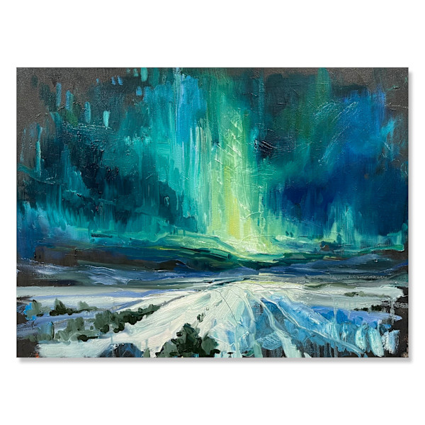Northern Lights in snow by Samantha Williams-Chapelsky