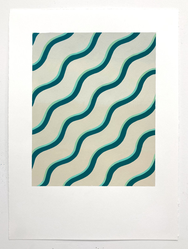 Untitled (teal waves) by Lucía Rodríguez Pérez