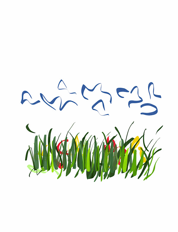 clouds, grass, spring flowers by Kevin Johnson