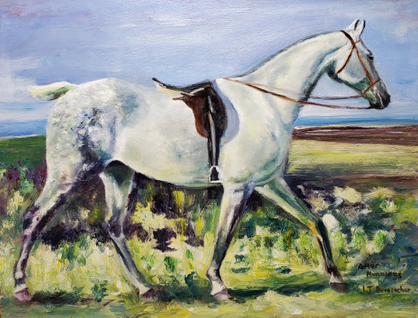 Master Copy -  My Grey Mare - After Sir Alfred Munnings by Linda Briesacher