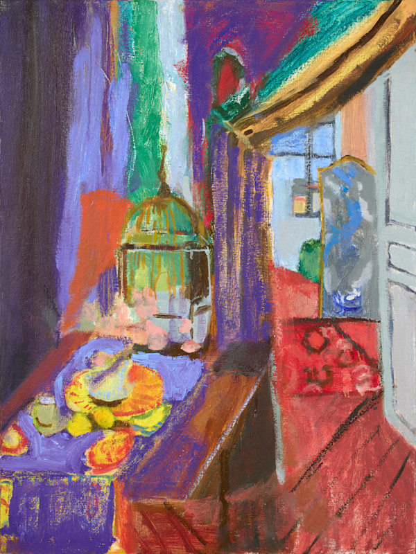 Red Floor, Pink Roses by Stephanie L Franks, Image 1.