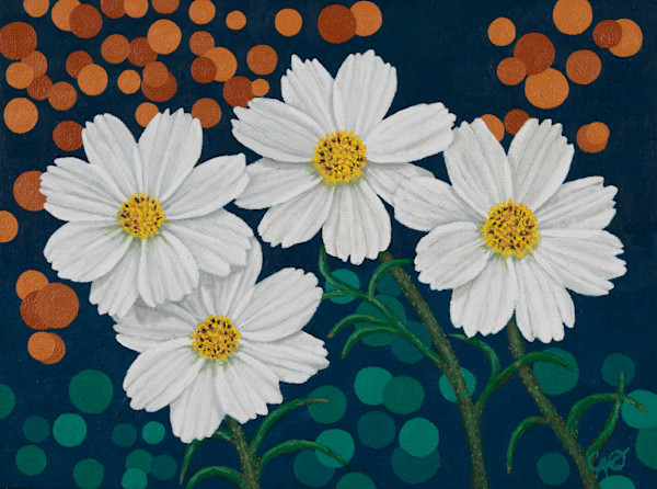 Cosmos Daisies at Night by Christine O'Brien