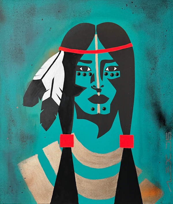 NATIVE WOMAN / Original mixed media on canvas by Alex Di Silvestro
