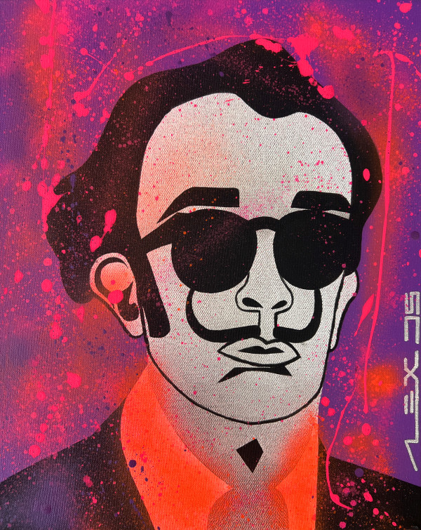 POP  / Original Mixed Media Purple Fire by Alex Di Silvestro