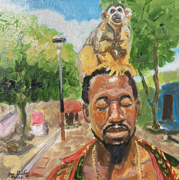 Self Portrait with a Monkey by Jay Golding