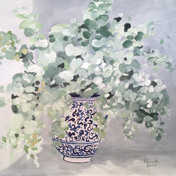 Eucalyptus in Blue Jug by Meredith Howse Art