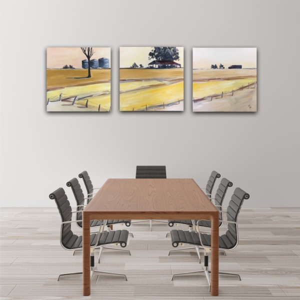 Three Silos, the Wheat Shed and the Wheat Truck by Meredith Howse Art