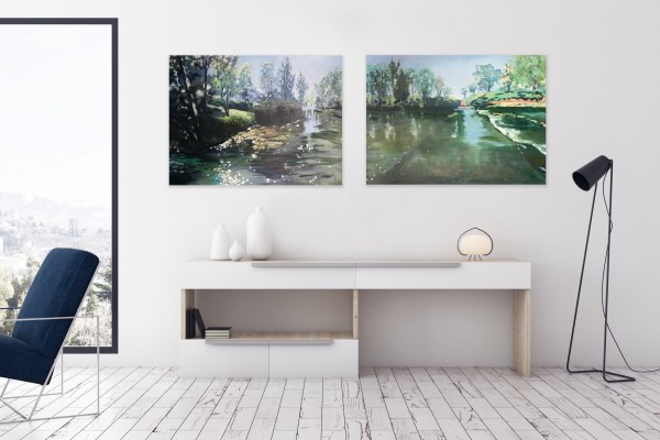 Down at the Slab - Diptych by Meredith Howse Art
