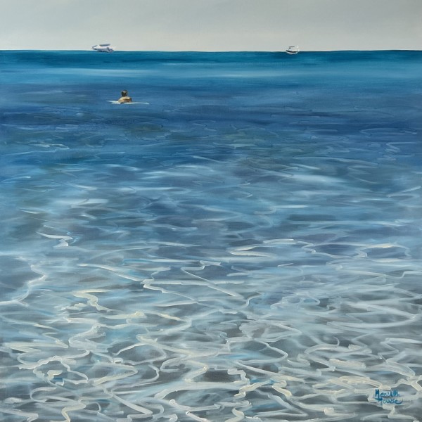 Boat Watching at Meelup Beach Western Australia by Meredith Howse Art