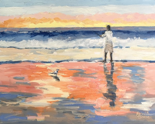 Fishing the Shallows at Main Beach by Meredith Howse Art