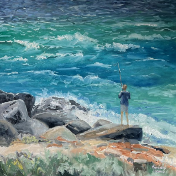 Fishing at Cape Leeuwin Western Australia by Meredith Howse Art