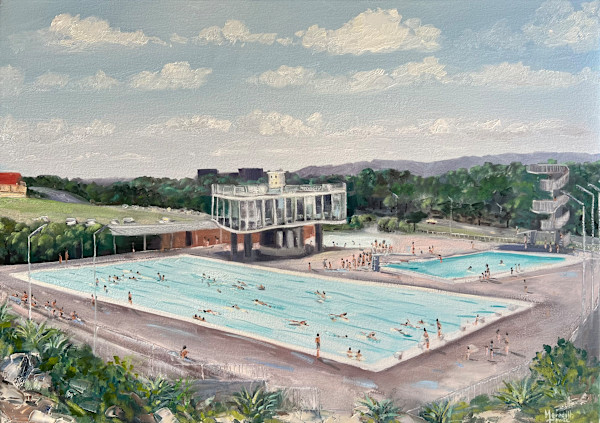 Centenary Pools Vintage by Meredith Howse Art