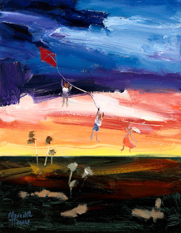 Kite Flying Kids over the Outback (Print) by Meredith Howse Art, Image 1.