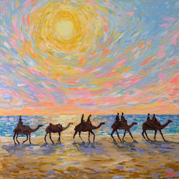 Mindil Beach Sunset with Camels by Meredith Howse Art, Image 1.