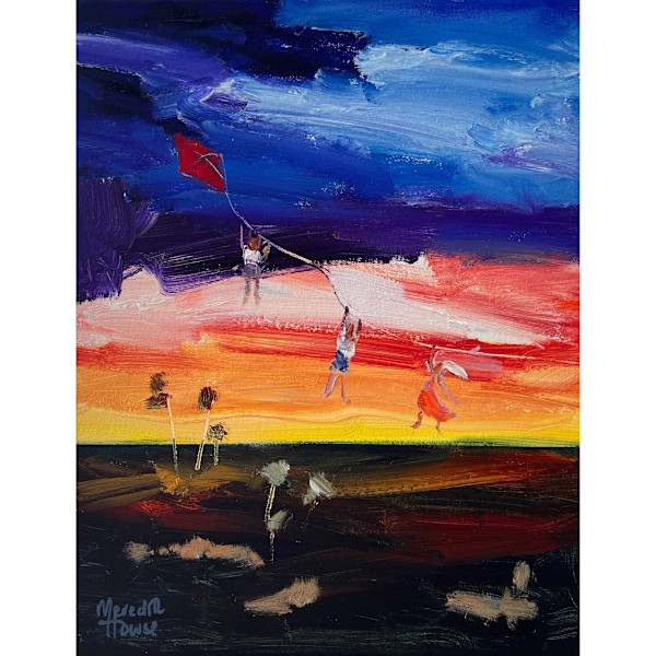 Kite Flying Kids by Meredith Howse Art