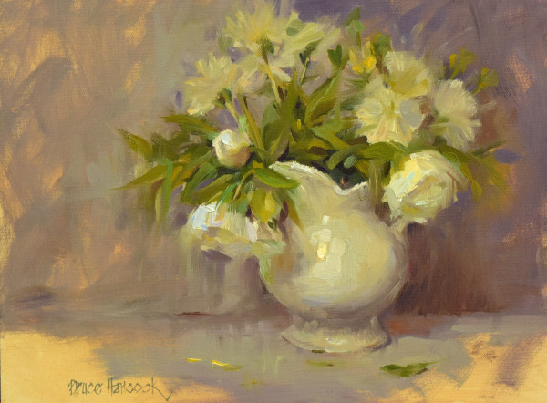White Vase White Flowers by Bruce Hancock