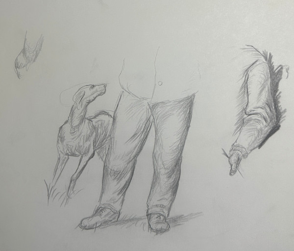 "Coon Hunter, No. 3" sketch by Fred Shane, Image 1.