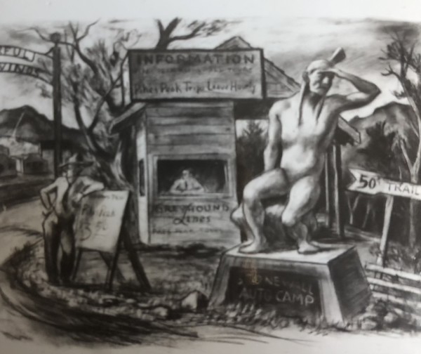 "Entrance to Pike's Peak Region" Version 2 sketch by Fred Shane