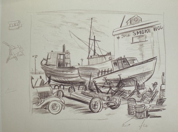 "Docked Boats at the Smoke House" named by CLL by Fred Shane, Image 1.
