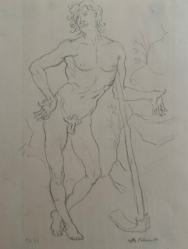 “Figure Drawing After Pollaiuolo” named by CLL by Fred Shane, Image 1.