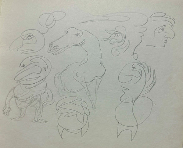 "Doodle Faces and a Monster" named by CLL by Fred Shane, Image 3.