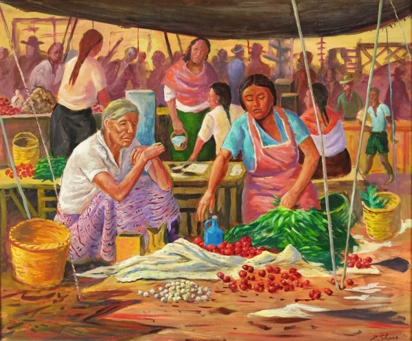 "Mexican Market" by Frederick Emmanuel  Shane aka "Fred Shane"
