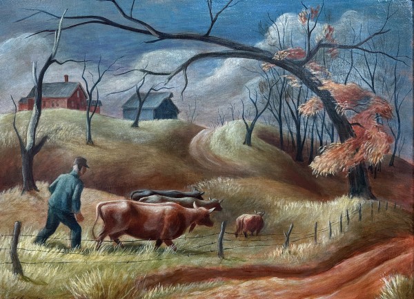 "Bringing the Cows Home" aka “Landscape with Cows”, named by CLL by Fred Shane, Image 2.