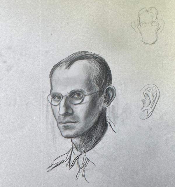 "Self Portrait and Study of the Ear" named by CLL by Fred Shane, Image 1.