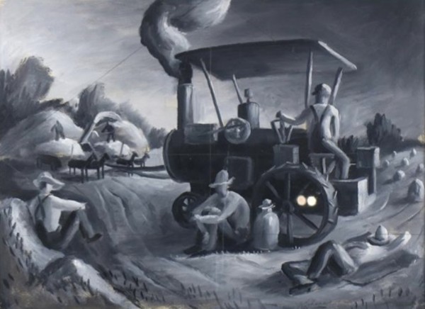 "Steam Threshing"  named by Clars Auction Gallery by Fred Shane, Image 1.