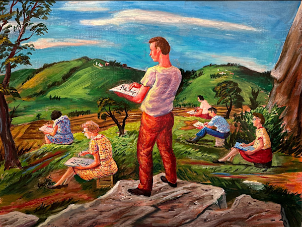 "Larry Adams' Summer Drawing Class, Sketching Landscape" aka "Artists Sketching" named by CLL by Fred Shane, Image 1.